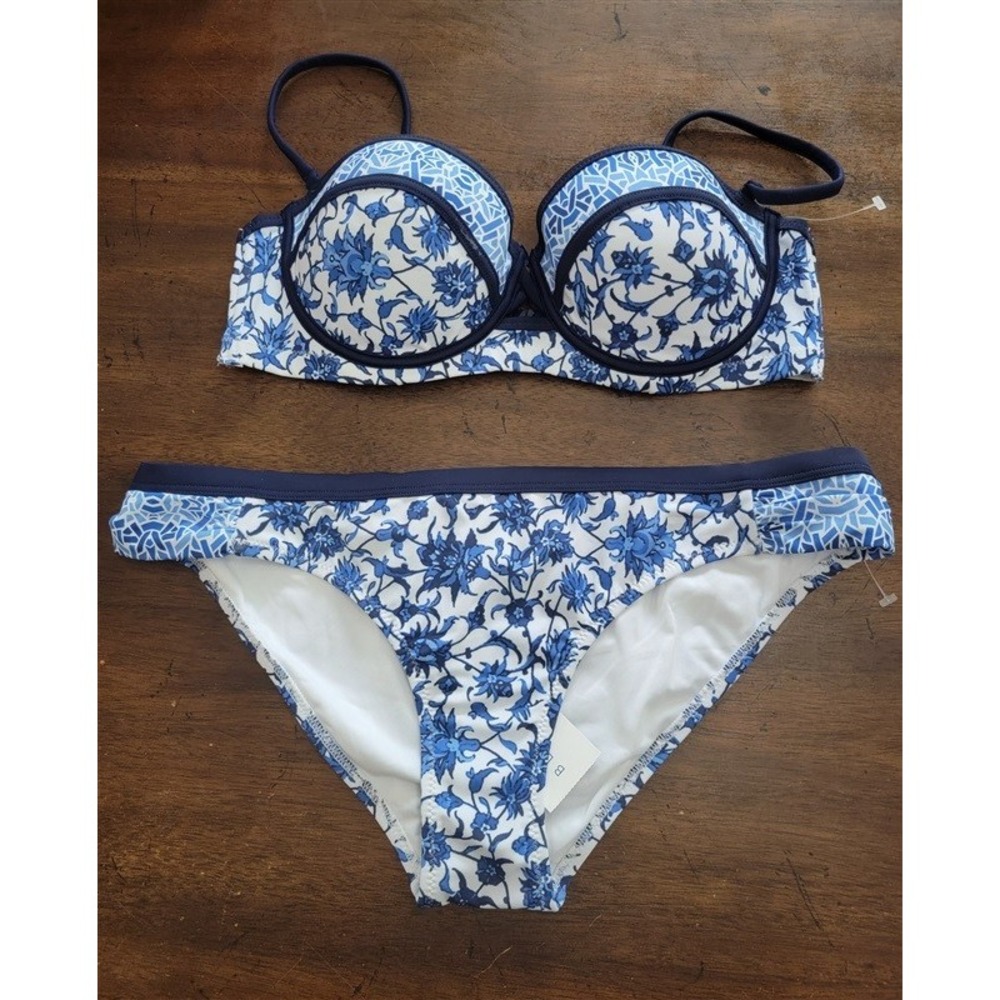 NWT Blue Ruby 14 Australia Island Blue Bikini Top & Hipster Bottom 122575